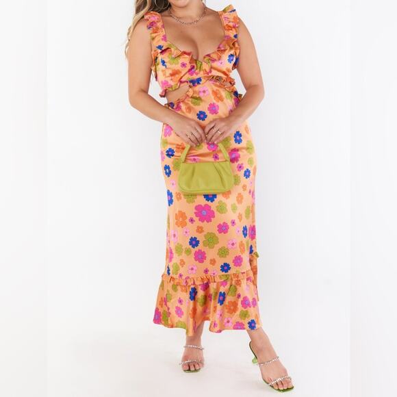 Show Me Your Mumu Lane Midi Dress - Poppin Poppy NWT 198.00 Size Medium - Picture 1 of 10